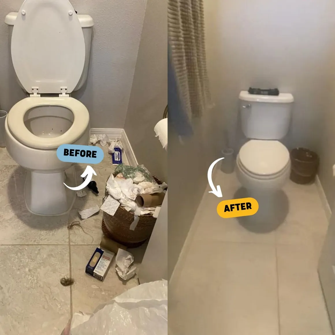 Before and after bathroom