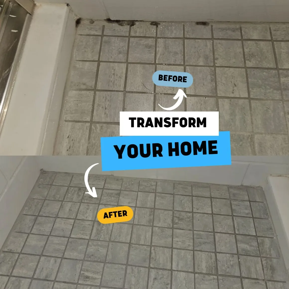 Before and after tile cleaning